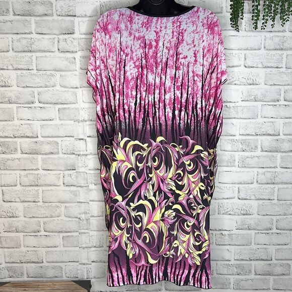 Christina Love Boho Pullover Dress Women's Size Large Stretch Short Sleeve - Picture 4 of 5